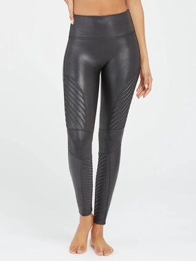 SPANX Faux Leather Moto Leggings